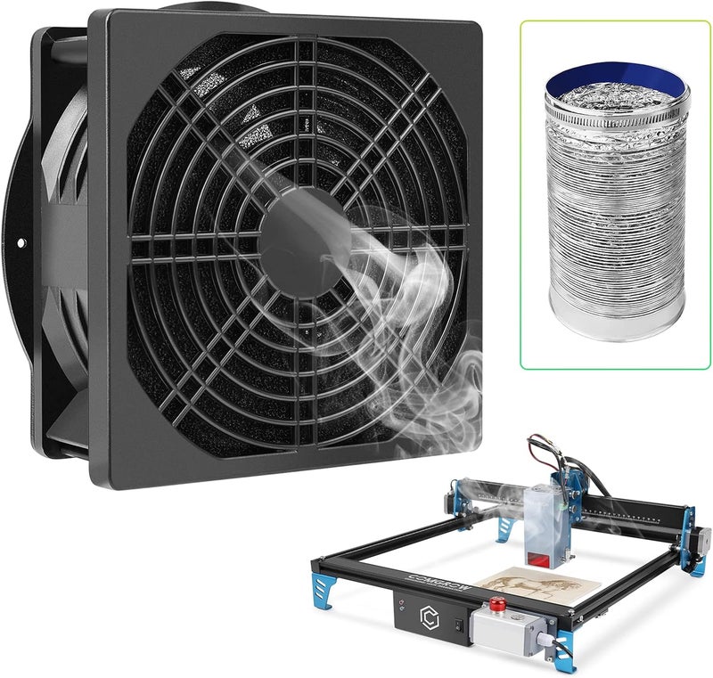 Comgrow Solder Smoker Absorber Remover Fan, Fume Extractor Smoke Prevention, 3-6W,100-240V,3000 RPM, Compatible with Laser Engraver Enclosure - Image 1